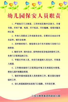 幼儿园保安人员职责