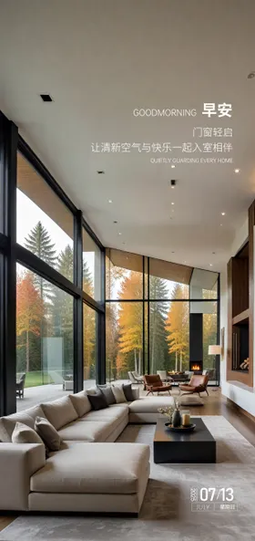 门窗早安海报日签