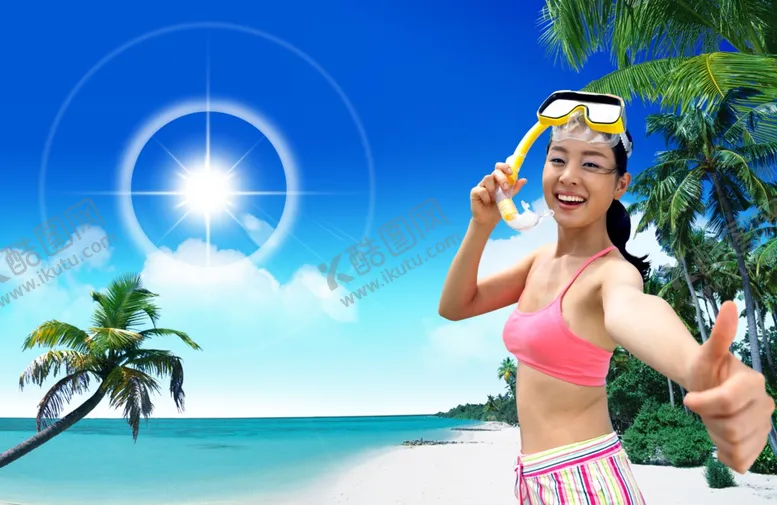编号：59355603110522238701【酷图网】源文件下载-沙滩美女