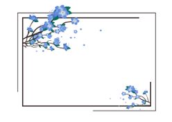  花卉边框卡通蓝色植物