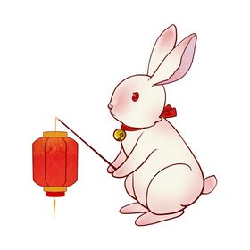 中秋插画   可爱卡通兔子