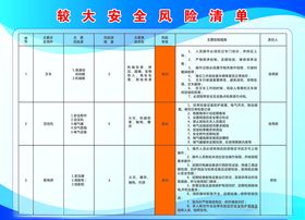 较大安全风险清单