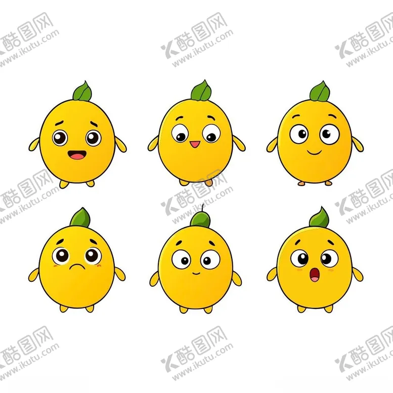 编号：77056402251746396017【酷图网】源文件下载-柠檬不同情绪状态的组合