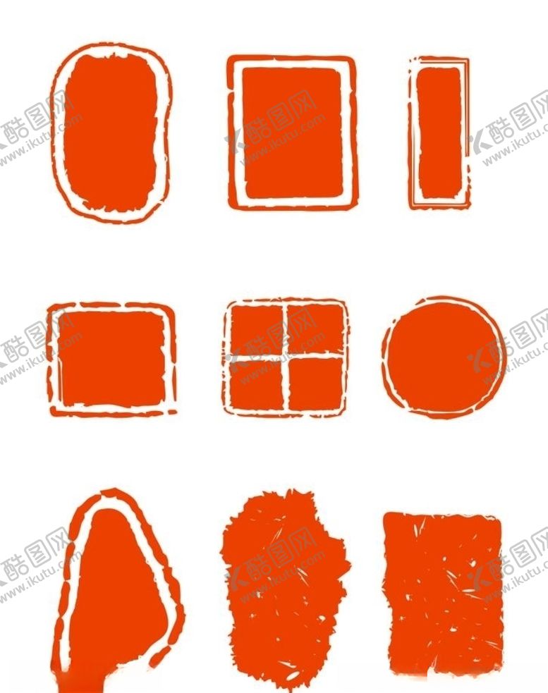 编号：62379010080257245294【酷图网】源文件下载-红色印章边框元素