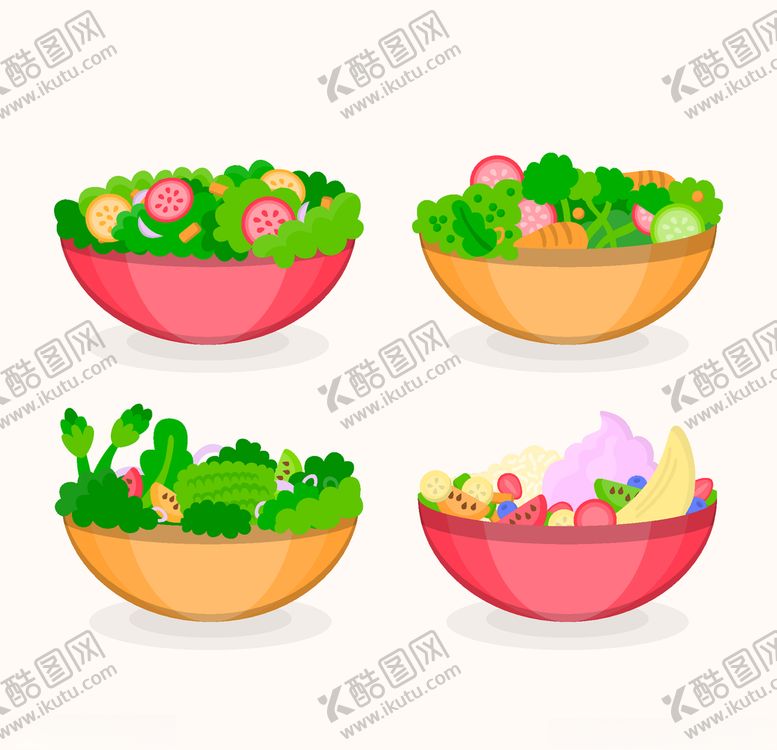 矢量厨房蔬菜食品素材夏季荤类环保插画