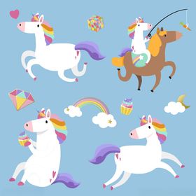 梦幻独角兽插画图案