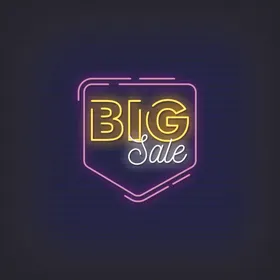 购物打折霓虹灯LOGO图片