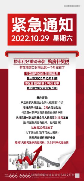 地产购房通知海报