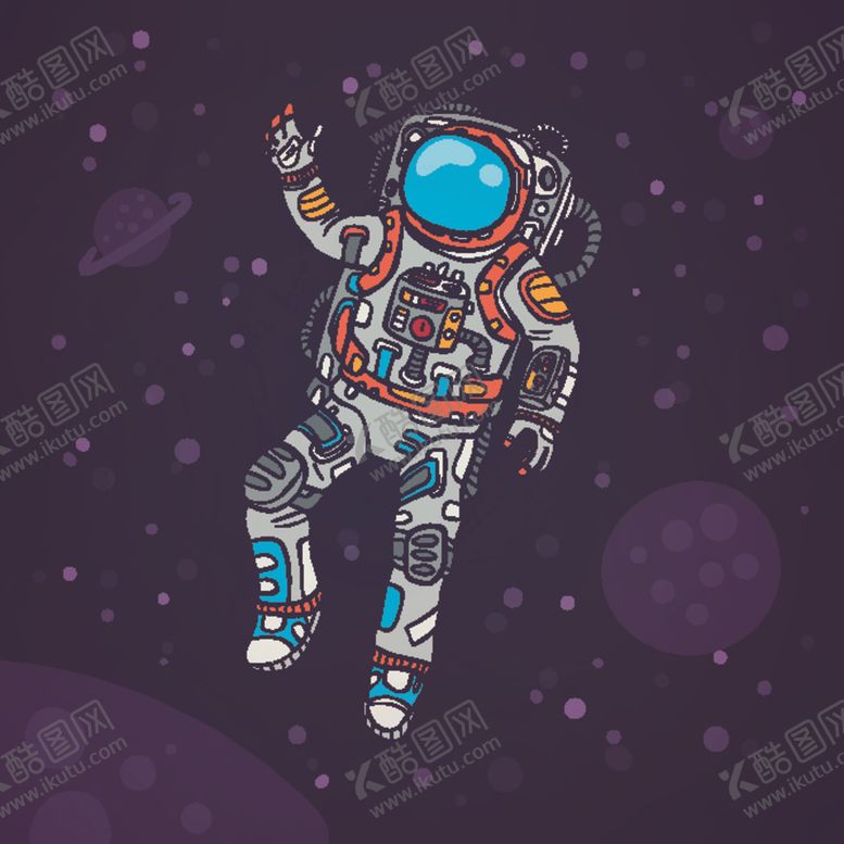 编号：54970810032332479429【酷图网】源文件下载-宇航员插画