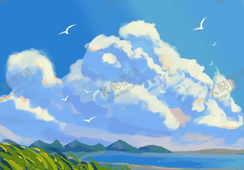 编号：86094311291111594492【酷图网】源文件下载-天空插画背景