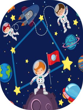 宇航员宙设计地毯图案星空