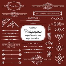 紫色复古装饰性设计元素集