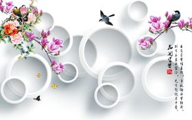 花开富贵背景墙