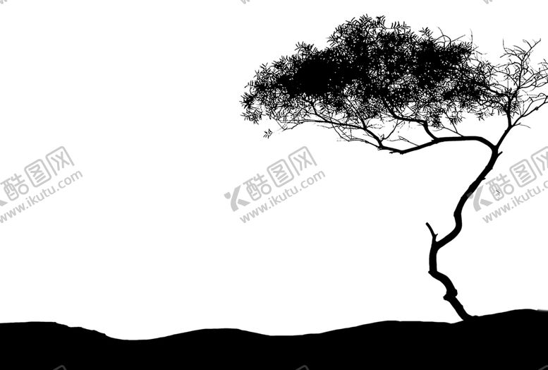 编号：19095510261552431380【酷图网】源文件下载-山坡树木剪影