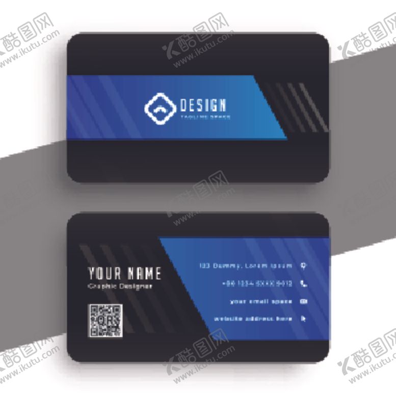 编号：25835405031418278073【酷图网】源文件下载-黑蓝色名片