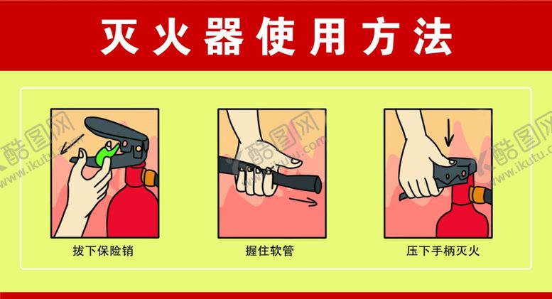 编号：81817506250243366992【酷图网】源文件下载-灭火器使用方法