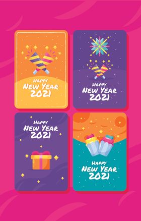 2021新年海报春快乐节日快乐