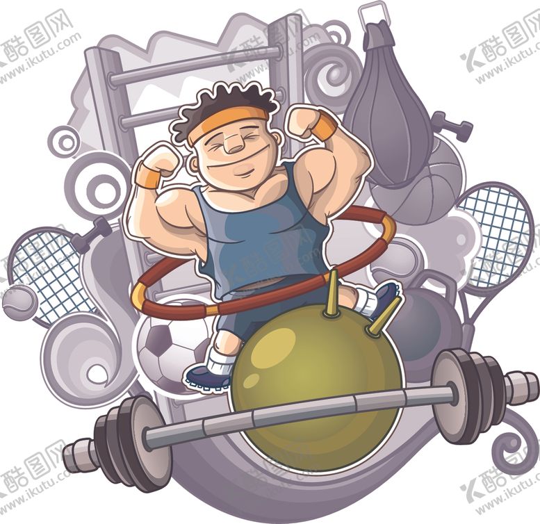 编号：40639010301426001072【酷图网】源文件下载-健身图标人物