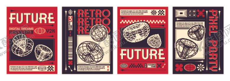 编号：20091404012209084436【酷图网】源文件下载-复古未来风海报设计