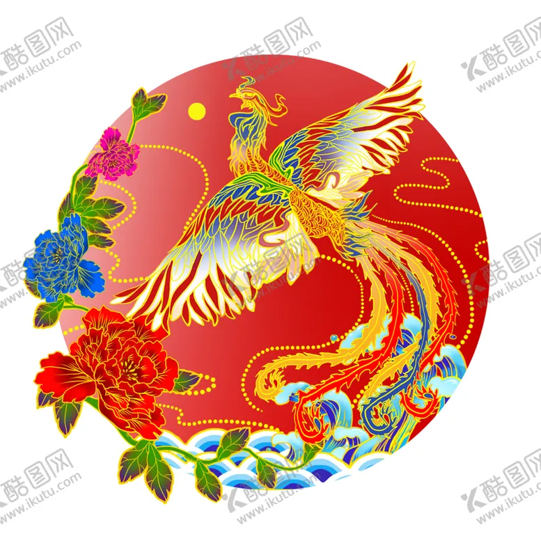 编号：95041704280513092525【酷图网】源文件下载-国潮凤凰插画