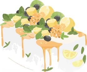 蛋糕点心透明底水果透明背景