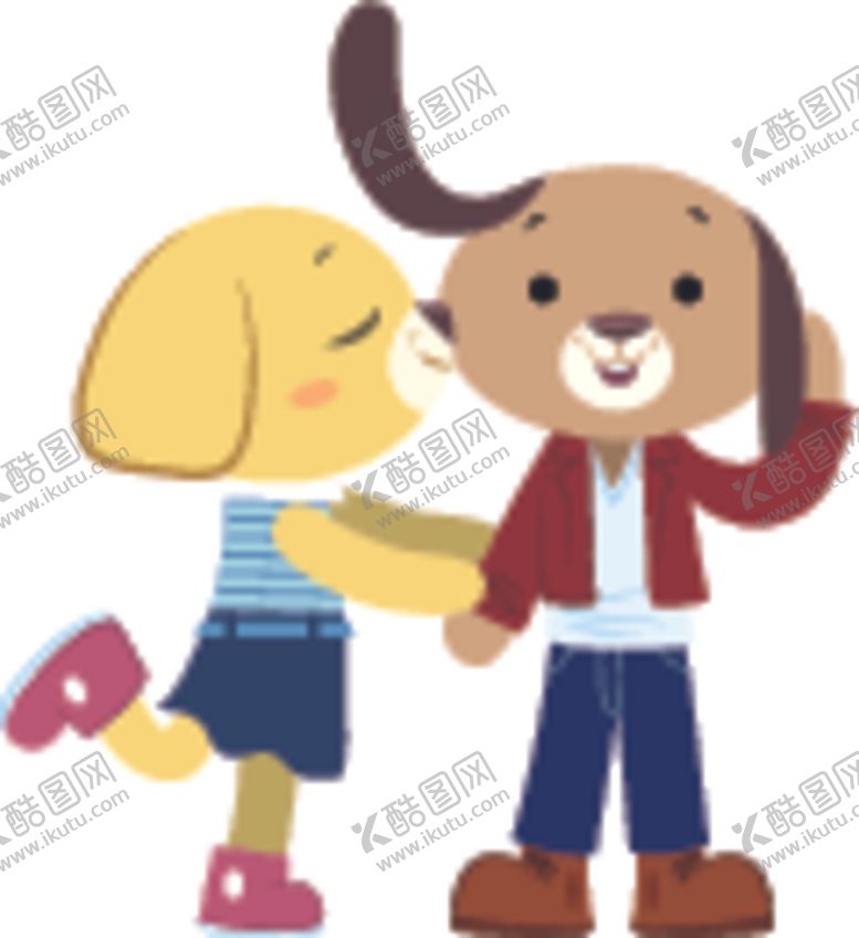 编号：66565307130100462034【酷图网】源文件下载-情侣小狗