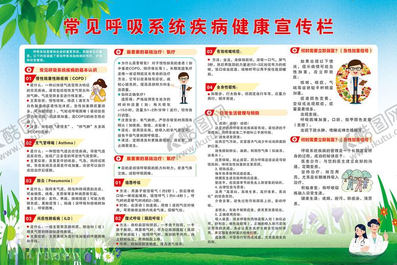 编号：42002711182332575317【酷图网】源文件下载-呼吸疾病健康宣传栏