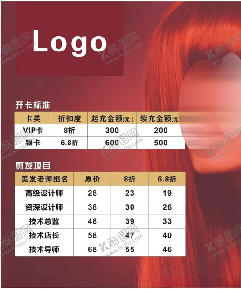 编号：98112206160439081378【酷图网】源文件下载-美发消费指南美发价格表