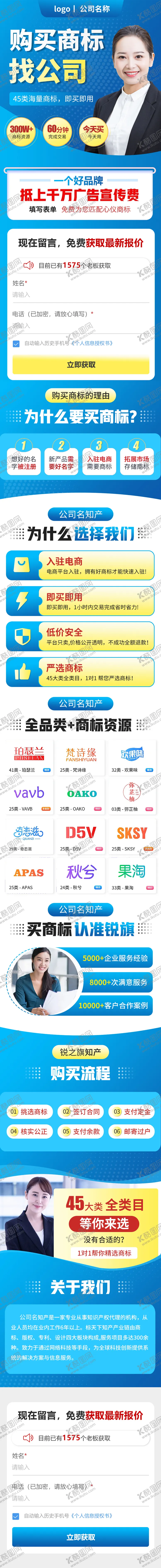 编号：67714811230915037566【酷图网】源文件下载-商务服务商标代理代办常规海报长图