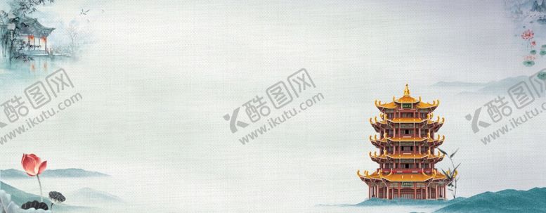 编号：77937709250906113285【酷图网】源文件下载-山水凉亭复古国风活动海报背景