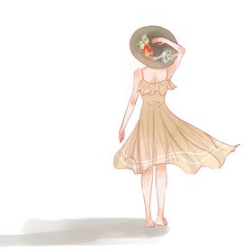 彩绘人物背影