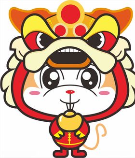 新年服装的老鼠