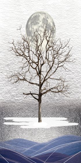 现代抽象手绘玄关客厅装饰画