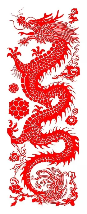 卡通龙吉祥物矢量底纹