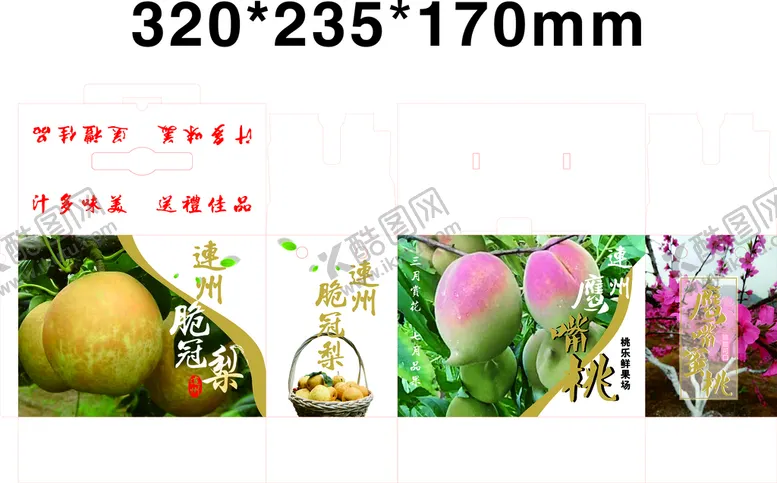编号：19869701171317229271【酷图网】源文件下载-农产品水果包装设计展开效果图