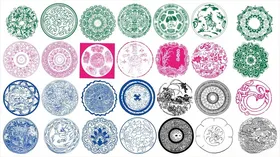 圆形花边边框传统图案花纹