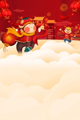 新年创意海报国潮背景