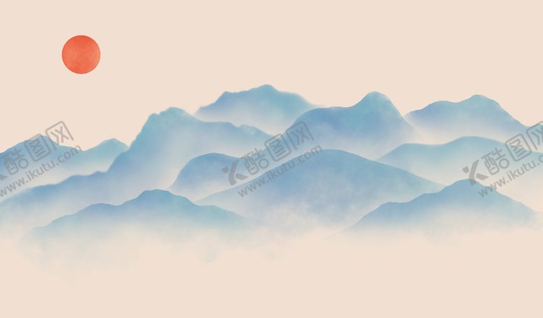 编号：57823009150904109376【酷图网】源文件下载-水墨山水背景古风海报古风展板