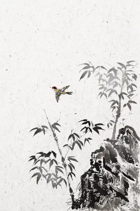 中国风背景书法展板时尚山水画