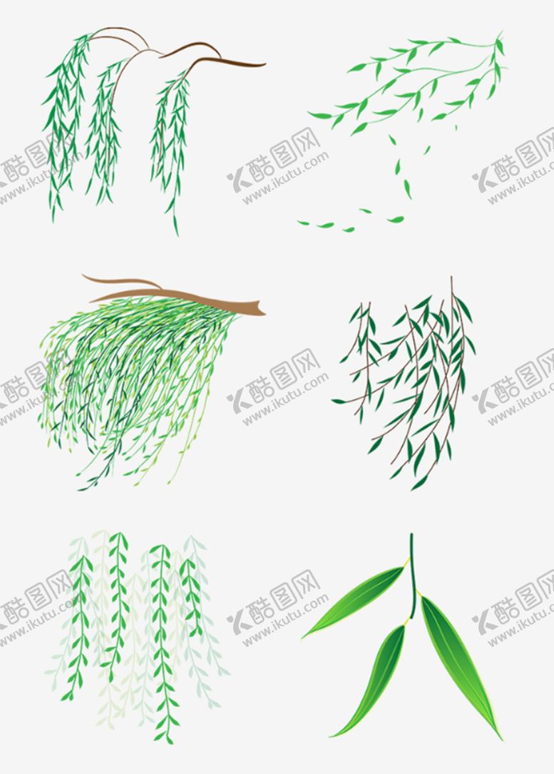 编号：50687310180001493576【酷图网】源文件下载-清明二十四节气春天端午柳叶矢量