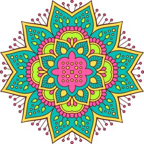 彩色复古花纹