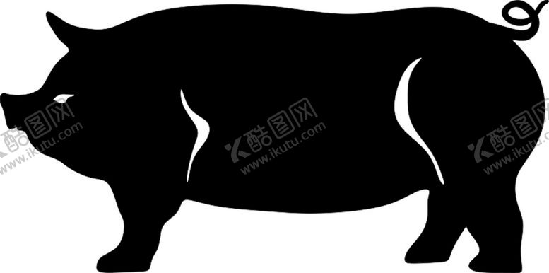 编号：78341010272134191153【酷图网】源文件下载-矢量猪剪影图片
