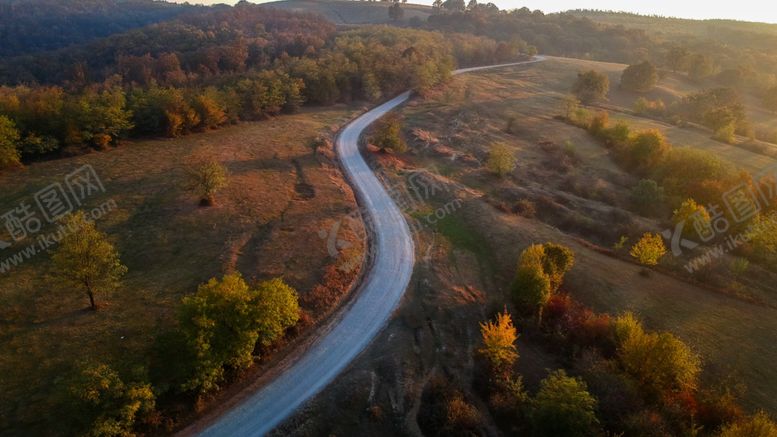 编号：20949909232242498446【酷图网】源文件下载-森林树木公路天空风景