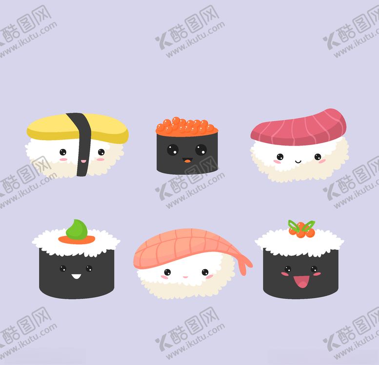 编号：69479410131120523443【酷图网】源文件下载-可爱寿司