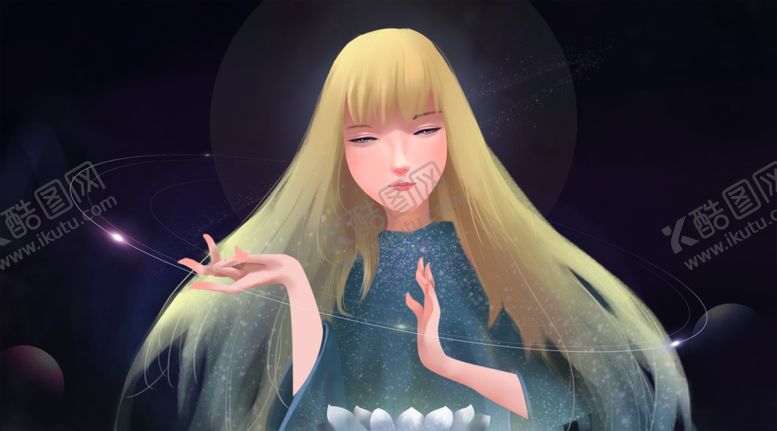 编号：64554205031825384422【酷图网】源文件下载-人物少女清新插画背景海报素材