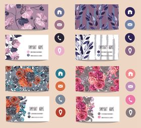 时尚花朵名片