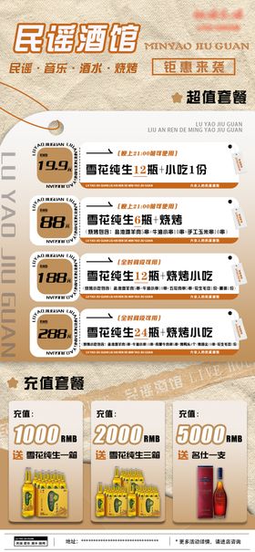 民谣酒馆酒水套餐