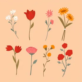 卡通花叶子芽自然