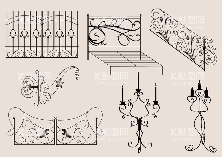 编号：62628211220421145904【酷图网】源文件下载-田园铁艺花纹