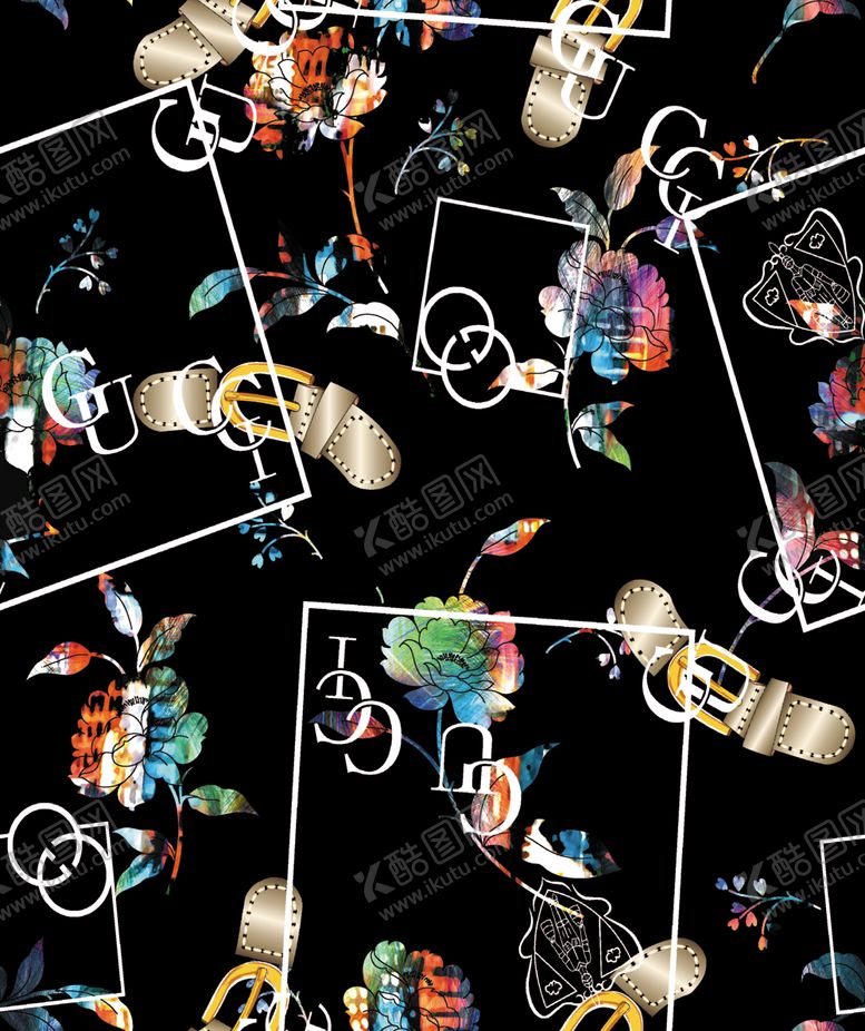 编号：73466510290210361575【酷图网】源文件下载-链条豹纹设计大牌图案